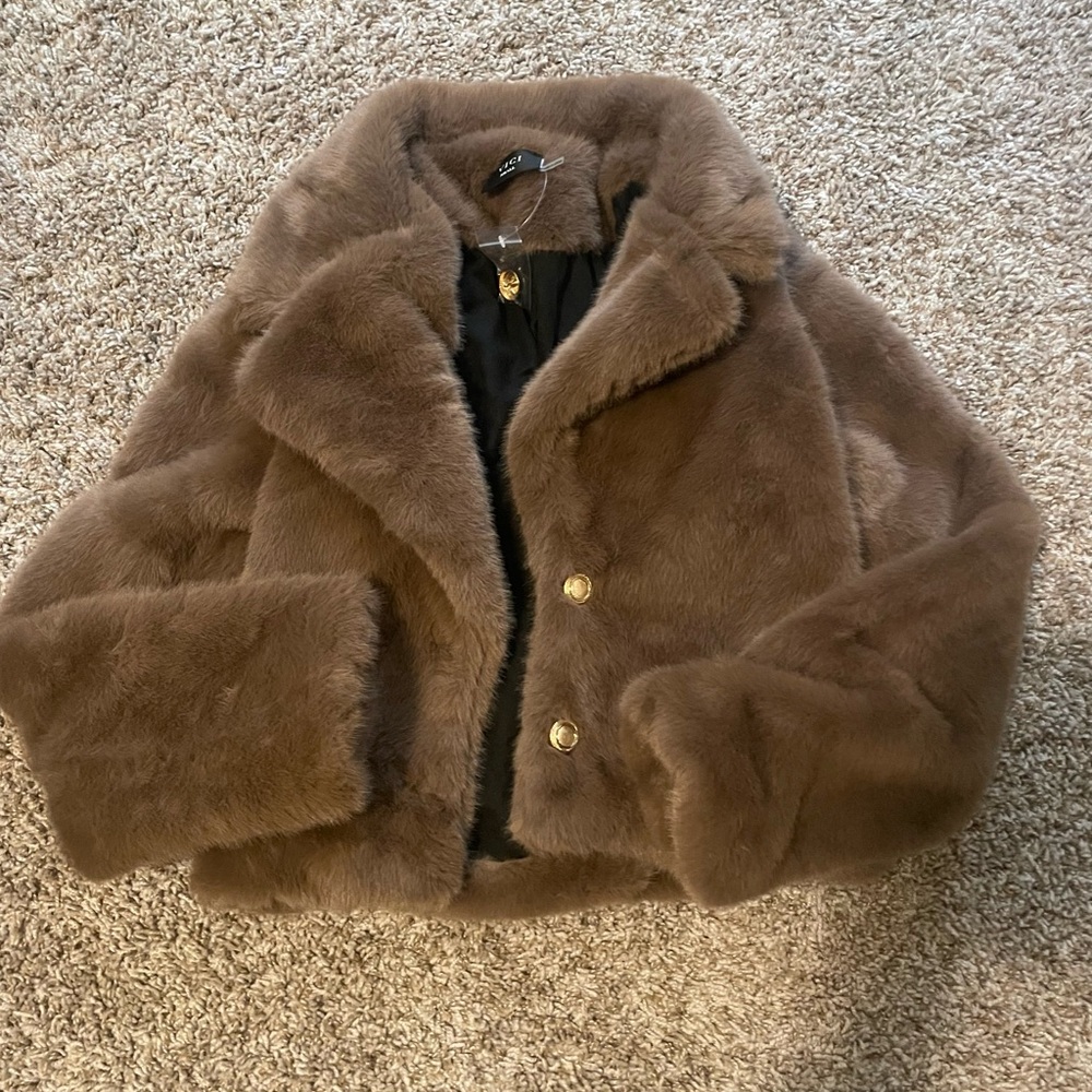 Vici dolls teddy jacket size small in brown